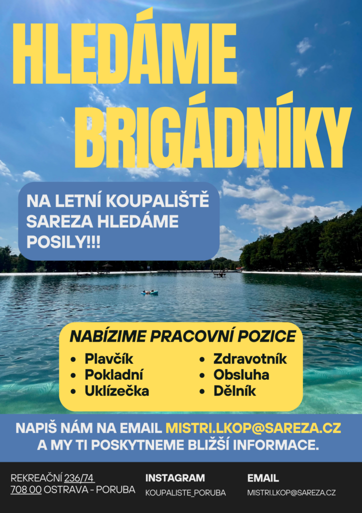 Brigáda na letním koupališti SAREZA – Hledáme posily na léto 2026
